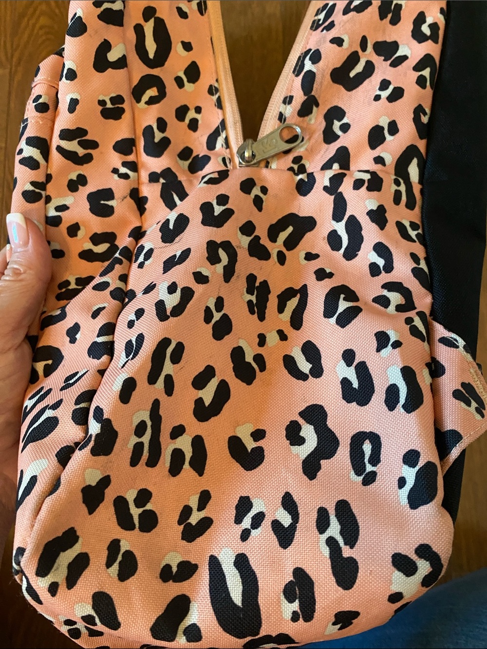Jansport Pink and Black Leopard Print Backpack - Picture 9 of 9